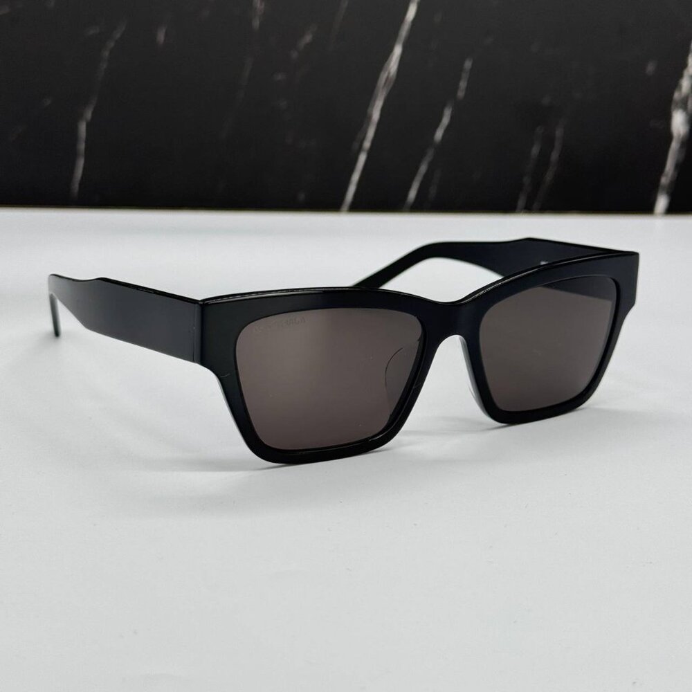 NEW BB0307SA 001 BALENCIAGA BLACK GREY SQUARE WOMEN SUNGLASSES - Picture 5 of 10